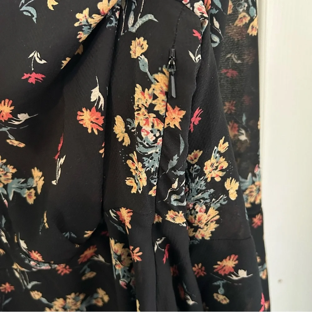 Free People Lilou Floral Bell Sleeve Mini Dress | Size L - Picture 4 of 15